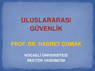 ULUSLARARASI GÜVENLİK PROF. DR. HASRET ÇOMAK KOCAELİ ÜNİVERSİTESİ REKTÖR YARDIMCISI