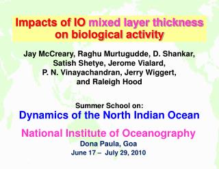 Impacts of Indian Ocean circulation on biological activity