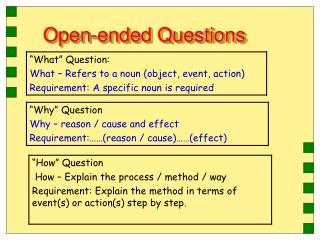 Open-ended Questions