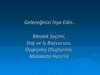 Meslek Nedir?