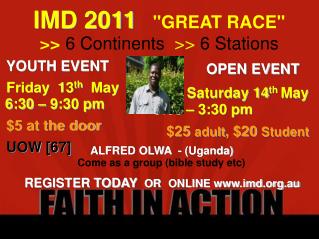 IMD 2011 &quot;GREAT RACE&quot; &gt;&gt; 6 Continents &gt;&gt; 6 Stations