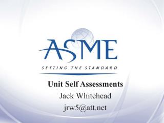 Unit Self Assessments Jack Whitehead jrw5@att