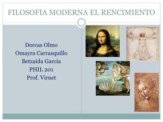 FILOSOFIA MODERNA EL RENCIMIENTO