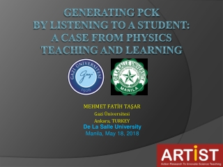 Generating PCK by listening to a student: a case from physics teaching and learning