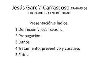 Jesús García Carrascoso TRABAJO DE FITOPATOLOGIA ENF DEL OLMO.