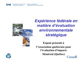 Expérience fédérale en matière d’évaluation environnementale stratégique