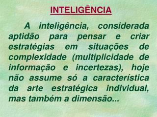 INTELIGÊNCIA