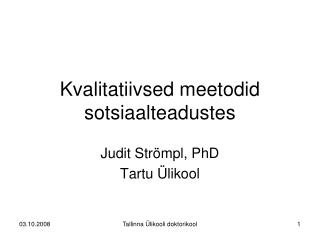 Kvalitatiivsed meetodid sotsiaalteadustes