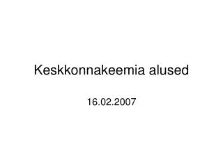 Keskkonnakeemia alused