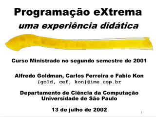 Programação eXtrema uma experiência didática