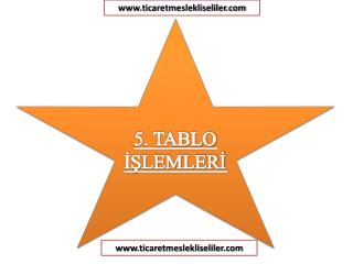 5. TABLO İŞLEMLERİ