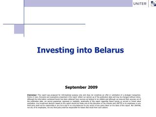 Investing into Belarus
