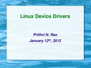 Linux Device Drivers