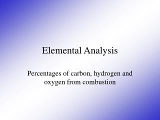 Elemental Analysis