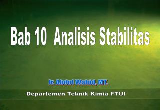 Bab 10 Analisis Stabilitas