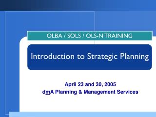 Introduction to Strategic Planning