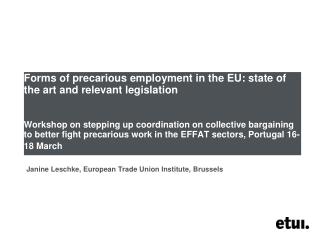 Janine Leschke, European Trade Union Institute, Brussels