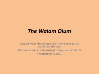 The Walam Olum