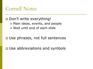 Cornell Notes