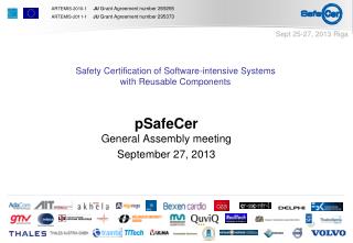 pSafeCer General Assembly meeting September 27, 2013