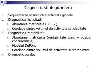 Diagnostic strategic intern