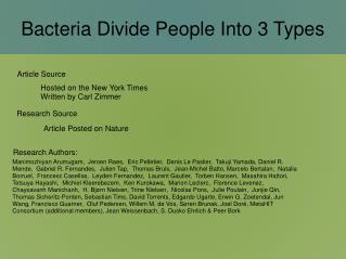 Bacteria Divide People Into 3 Types