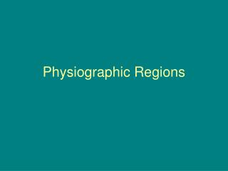 Physiographic Regions