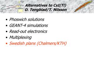 Alternatives to CsI(Tl) O. Tengblad/T. Nilsson