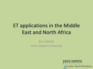 ET applications in the Middle East and North Africa