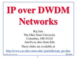 IP over DWDM Networks