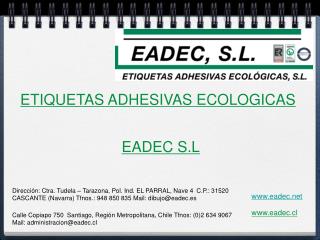 ETIQUETAS ADHESIVAS ECOLOGICAS