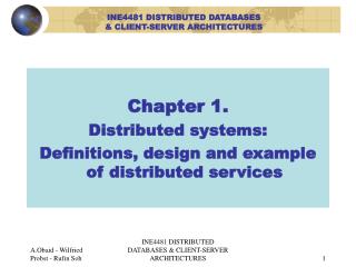 INE4481 DISTRIBUTED DATABASES &amp; CLIENT-SERVER ARCHITECTURES