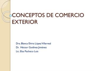 CONCEPTOS DE COMERCIO EXTERIOR