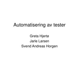 Automatisering av tester