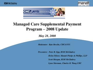 Managed Care Supplemental Payment Program – 2008 Update