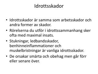 Idrottsskador