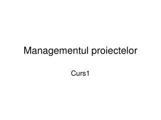 Managementul proiectelor