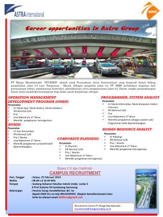OPERATION MANAGEMENT DEVELOPMENT PROGRAM (OMDP)