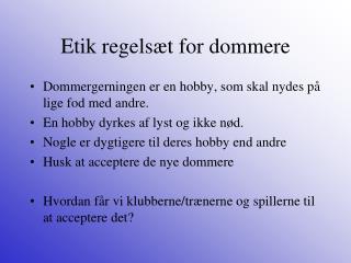 Etik regelsæt for dommere