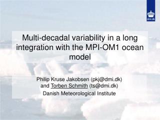 Multi-decadal variability in a long integration with the MPI-OM1 ocean model