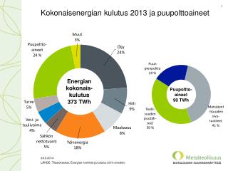 Kokonaisenergian kulutus 2013 ja puupolttoaineet