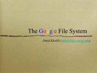 The G o o g l e File System