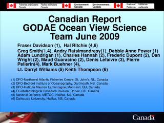 Canadian Report GODAE Ocean View Science Team June 2009