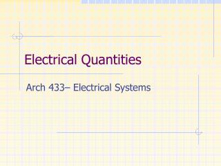 Electrical Quantities