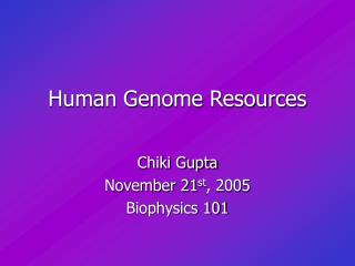 Human Genome Resources