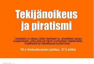 Tekijänoikeus ja piratismi