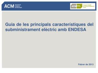 Guia de les principals característiques del subministrament elèctric amb ENDESA