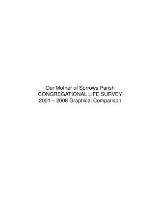 Our Mother of Sorrows Parish CONGREGATIONAL LIFE SURVEY 2001 – 2008 Graphical Comparison
