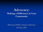 Advocacy: Making a Difference in Your Community