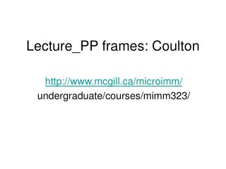 Lecture_PP frames: Coulton